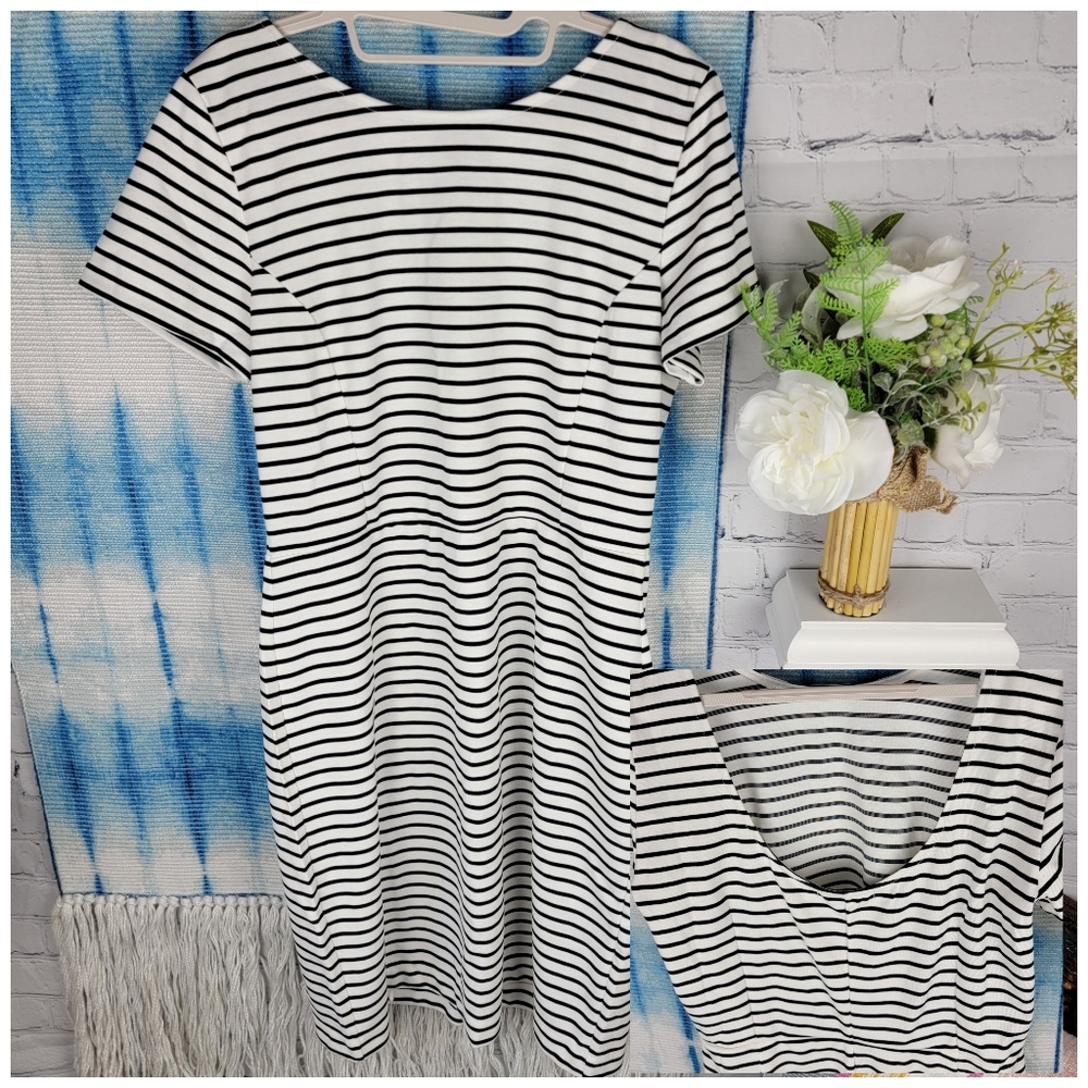 Banana Republic Open Back Striped Dress